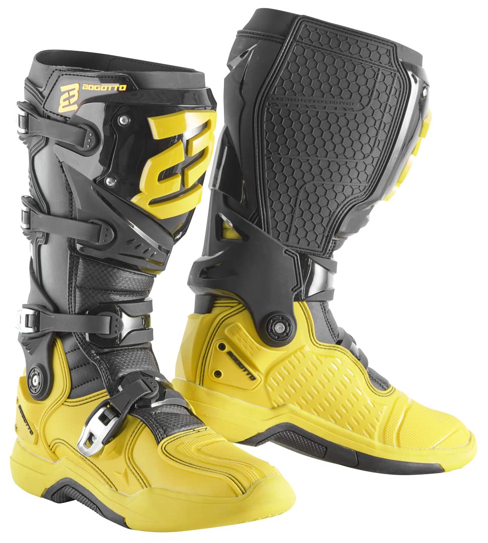 Bogotto MX-7 G Motocross Stiefel, gelb/schwarz, 43 43 EU Gelb Schwarz, 43 EU Gelb Schwarz