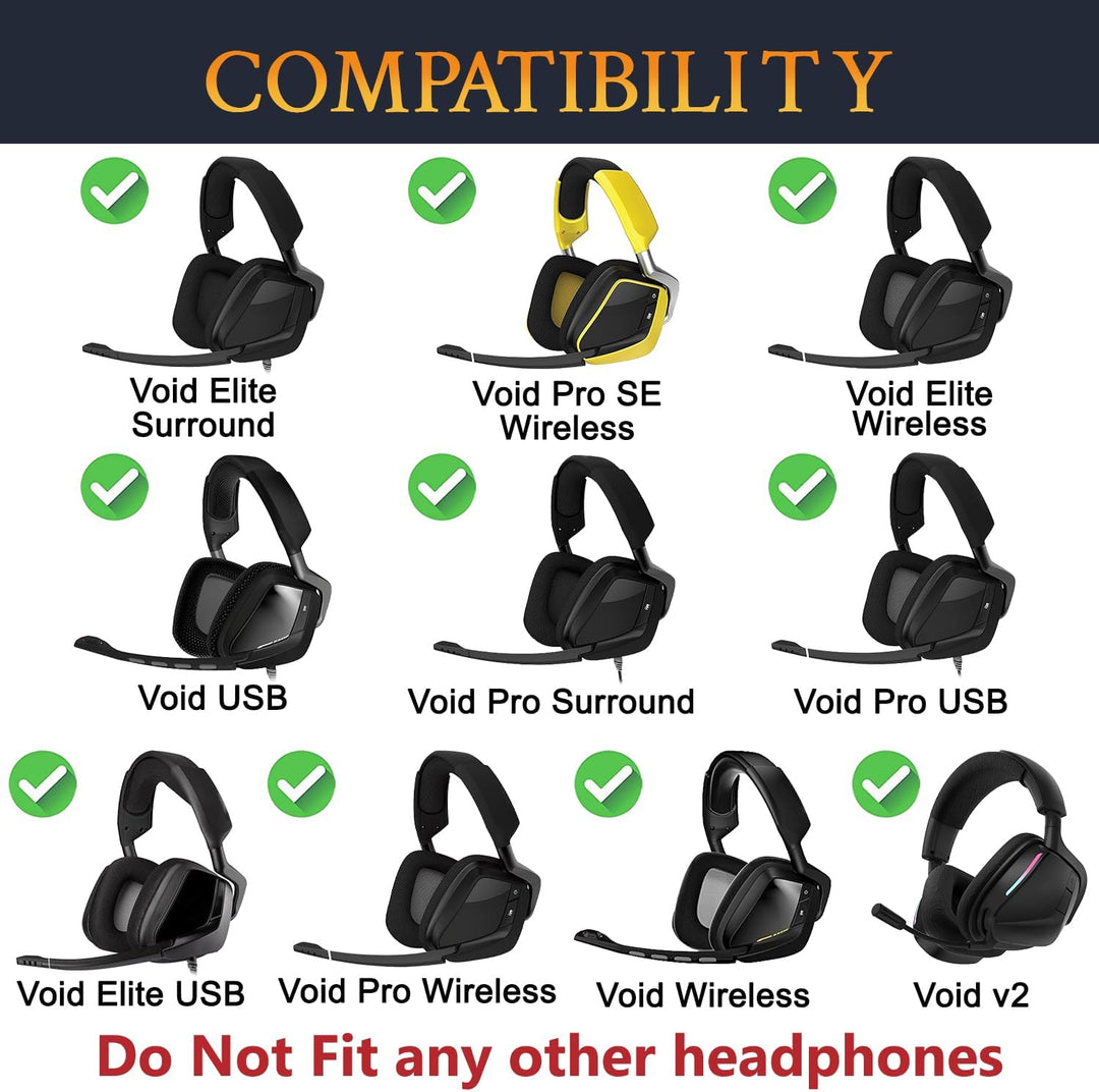 SOULWIT Kühlgel Ersatz Ohrpolster für Corsair Void/Void v2/Void Pro/Void Elite/Surround kabelgebunde
