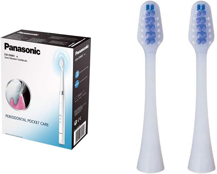 Panasonic Schallzahnbürste EW-DM81 mit Soft-Start-Funktion & Panasonic EW0920W835 Ersatzbürsten, 2er