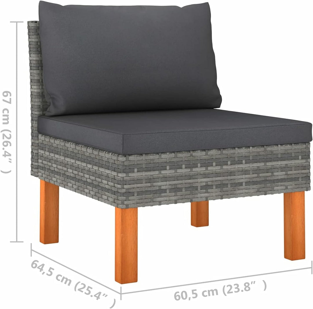 Festnight Balkonmöbel Sofa Balkon Rattan Gartensofa 3-Sitzer Balkonlounge für Keiner Balkon Outdoor