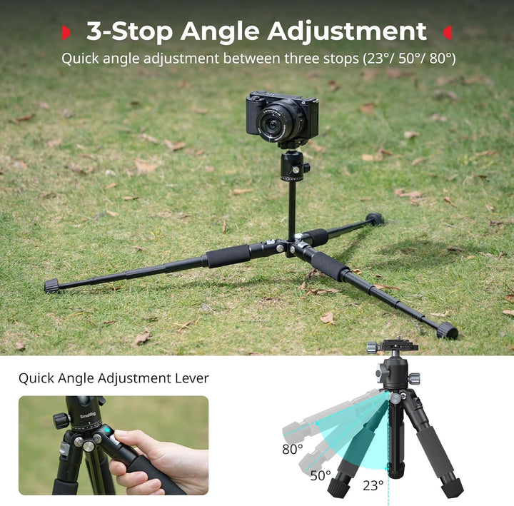 SMALLRIG VT-20Pro 21,2"/53,8 cm Mini-Stativ für Kamera und Telefon, Kleines Tischstativ aus Aluminiu