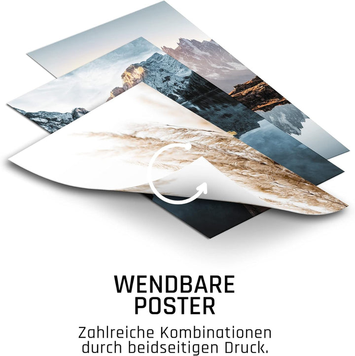 BLCKART Infinity Poster-Set Dreamy Mountains - beidseitig bedruckte Wandbilder - Premium Poster - Bi