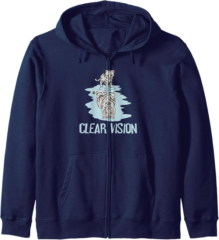 Katze Tiger Bengaltiger Clear Vision Katze Motivation Kapuzenjacke