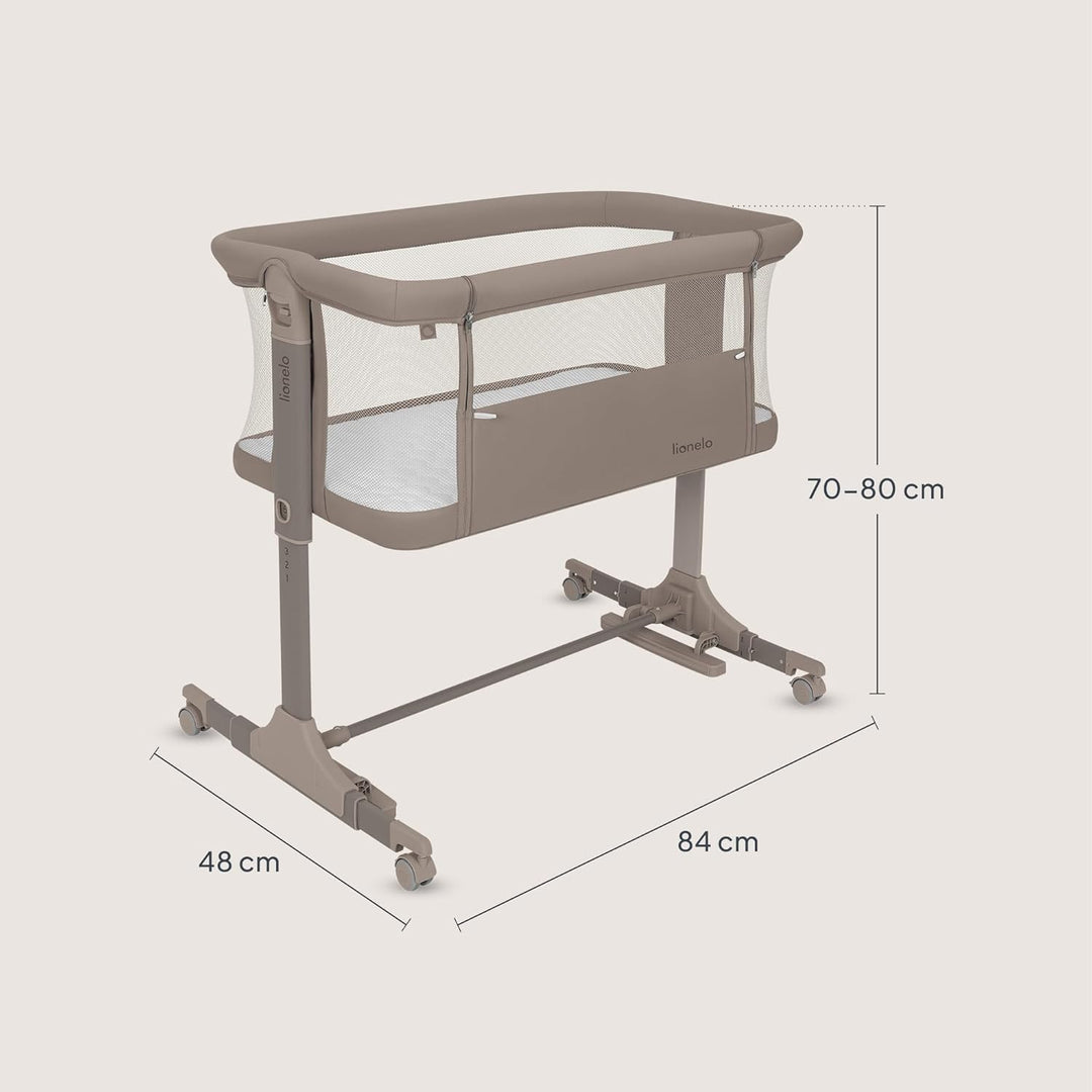 Lionelo Pari Beistellbett 3in1, 6-Fach höhenverstellbar mit Neigungsverstellung für Boxspringbett, a