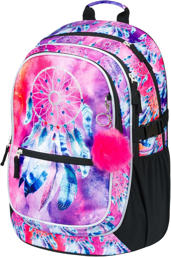 Baagl Schulrucksack Set 3 Teilig, Schultasche ab 3. Klasse, Grundschule Ranzen mit Brustgurt, Ergono