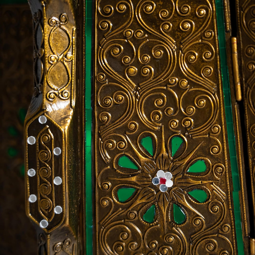 livasia Kleines asiatisches Schränkchen | Asiatischer Glasmosaik-Schrank | Asiatisches Nachtschränkc