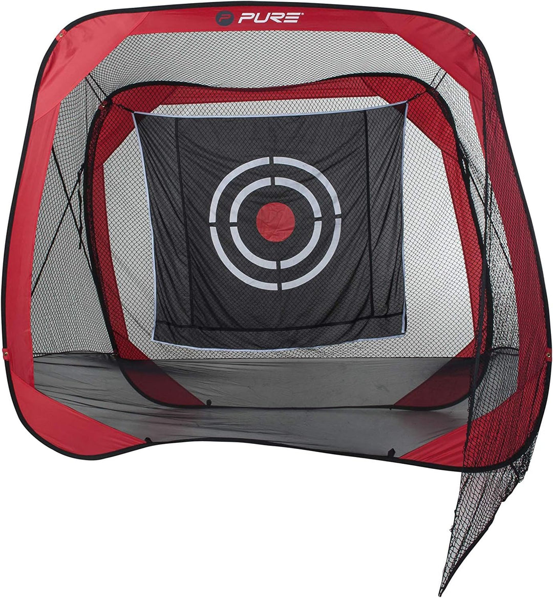 Pure 2Improve Mit Ziel Golf Übungsnetz 213.4 x 213.4 x 122 cm Schwarz/Rot, 213.4 x 213.4 x 122 cm Sc