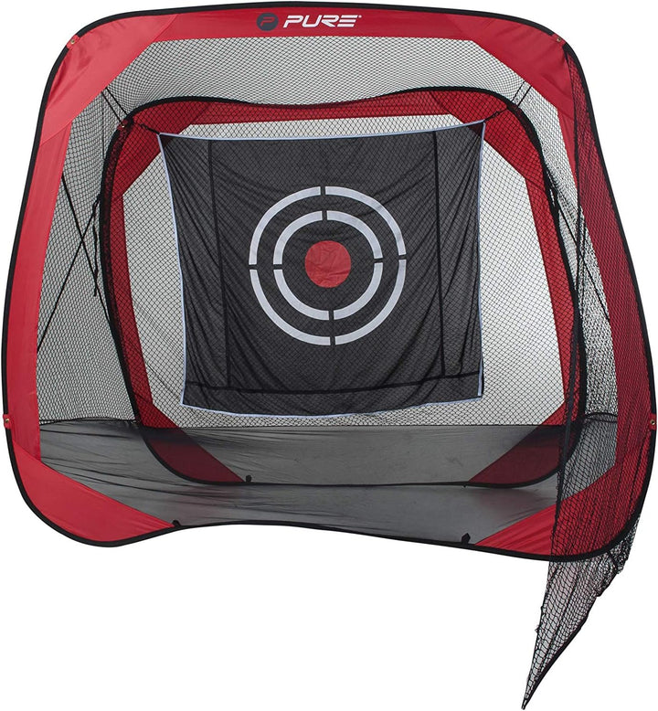 Pure 2Improve Mit Ziel Golf Übungsnetz 213.4 x 213.4 x 122 cm Schwarz/Rot, 213.4 x 213.4 x 122 cm Sc