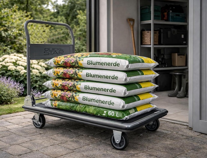 Lagertrolley Rollwagen 90x60cm H86cm faltbar für Garage Werkstatt Haushalt Keller Plattformwagen 90