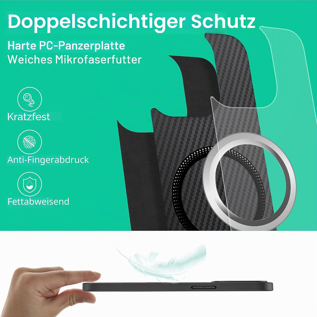 ONES Magnetisch für iPhone 14 Pro Max Ultradünne Hülle, Kompatibel mit MagSafe, Fallschutz in Militä