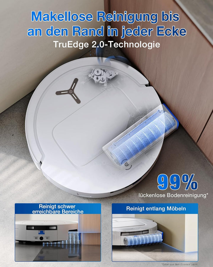 ECOVACS DEEBOT T80 OMNI Saugroboter mit Wischfunktion, 18.000 Pa, OZMO ROLLER Wischwalze mit kontinu