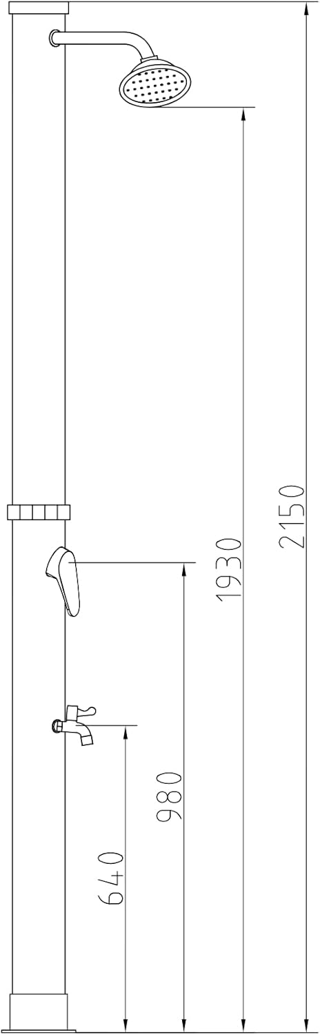 VALAZ Solardusche für den Aussenbereich, 18 Liter, einfache Installation mit Schlauch, Aussendusche,