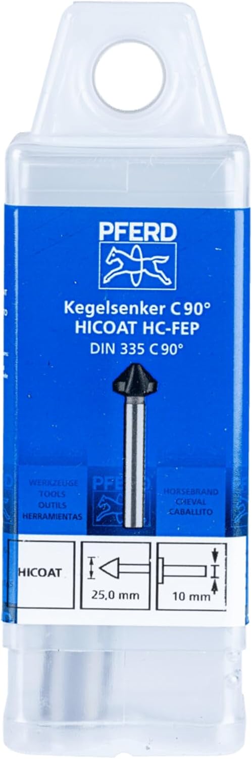 PFERD HSS Kegel-/Entgratsenker | 90°, Ø 25,00 mm, Schaft-ø 10 mm, DIN 335 C | 25202150 - HICOAT besc
