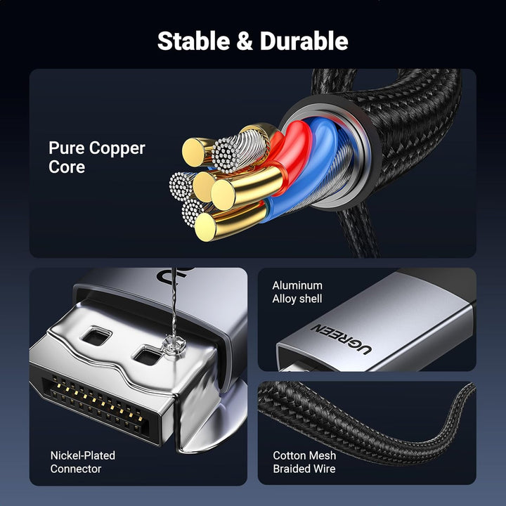 UGREEN 4K@60Hz DisplayPort zu HDMI Kabel DP zu HDMI Kabel Uni-Direktional DP 1.2 zu HDMI 2.0 Kabel H