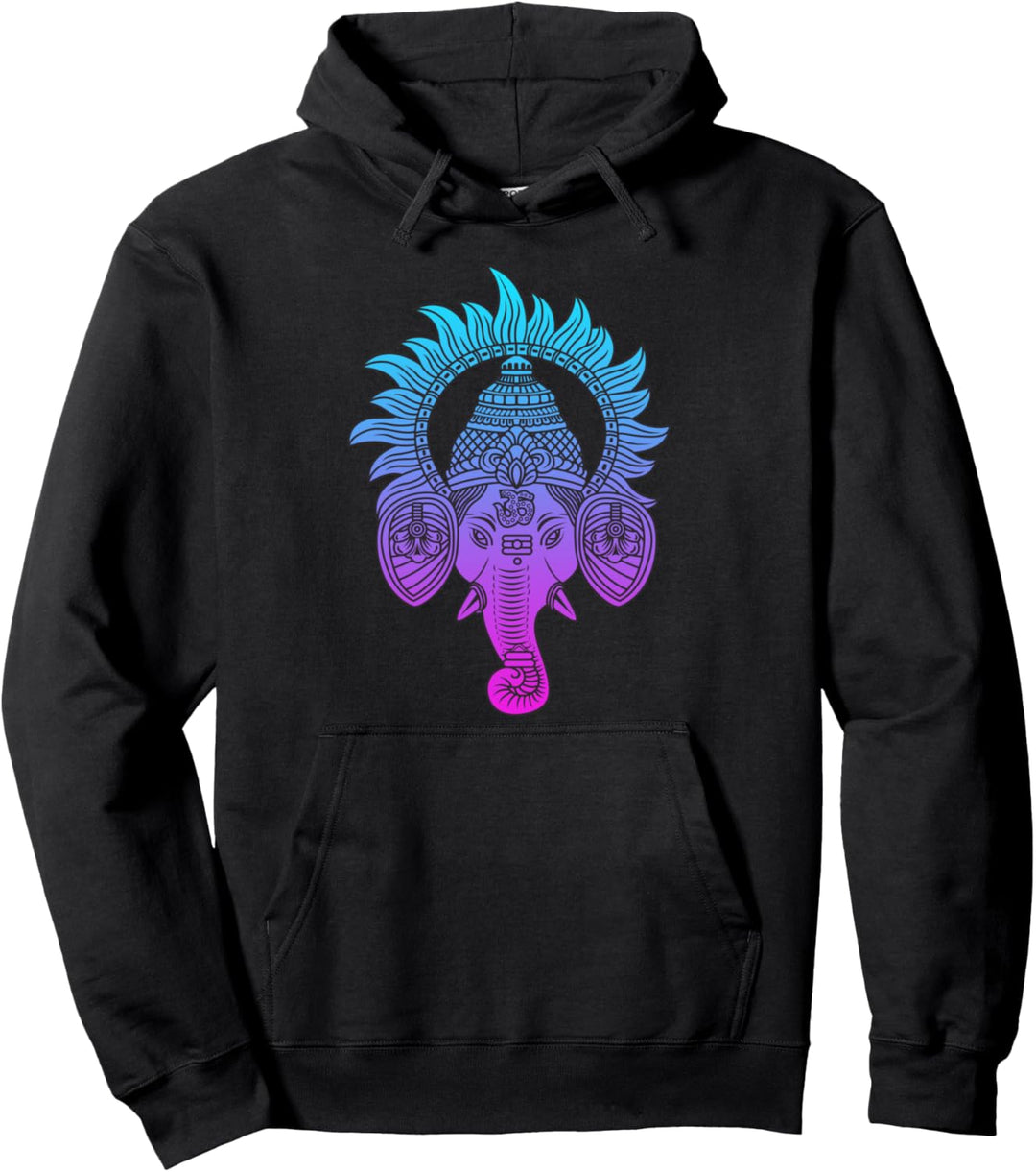 Ganesha Elefant Spiritualität Yoga Fitness Meditation Indien Pullover Hoodie
