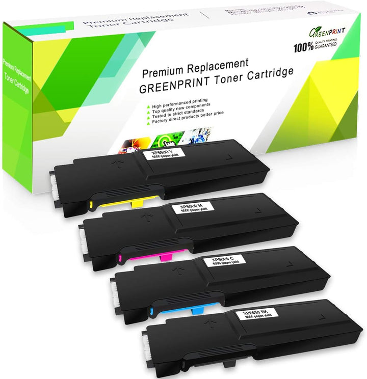 GREENPRINT Kompatible Tonerkartuschen 6600 6605 (Schwarz Cyan Magenta Gelb) 4 Farben Xerox Phaser 66