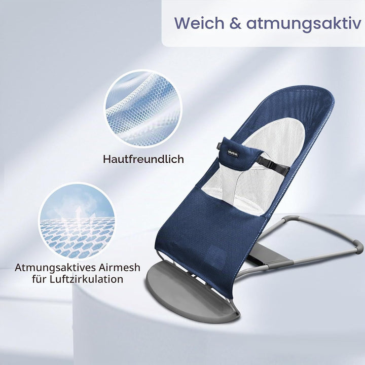 Stoffsitz für Babywippe – Bezug für Babywippe Balance Soft & Bliss, belüftetes Netzgewebe, hautfreun