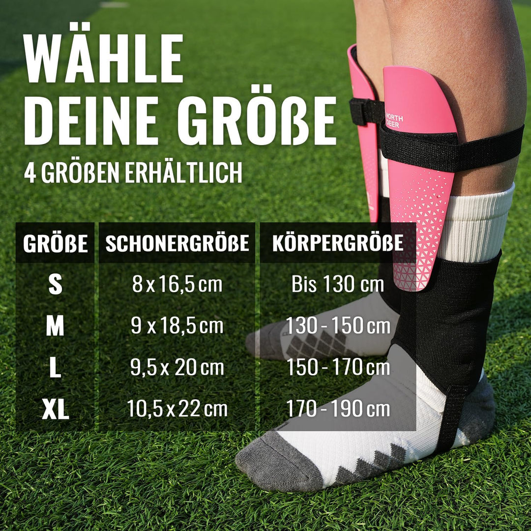 Northdeer Schienbeinschoner Kinder Fussball - Klettverschluss Kratzt Nicht auf der Haut & Frei Verst