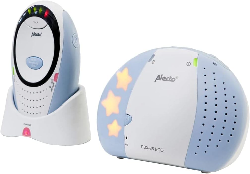 Alecto DBX-85 Digitale Eco DECT Babyphone (100% störungsfrei), hohe Reichweite von bis zu 300 Meter,
