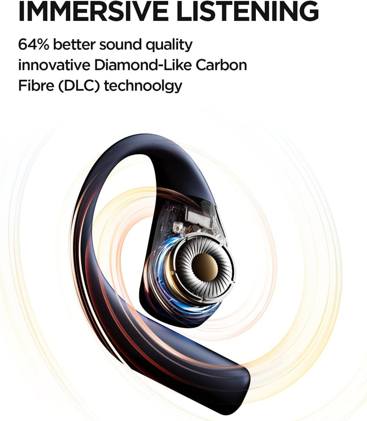 1MORE S70 Open Ear Kopfhörer Bluetooth 5.3, Kabellose Ohrhörer mit 4 Mikrofon, Bass Mehr+, 40H Akku,
