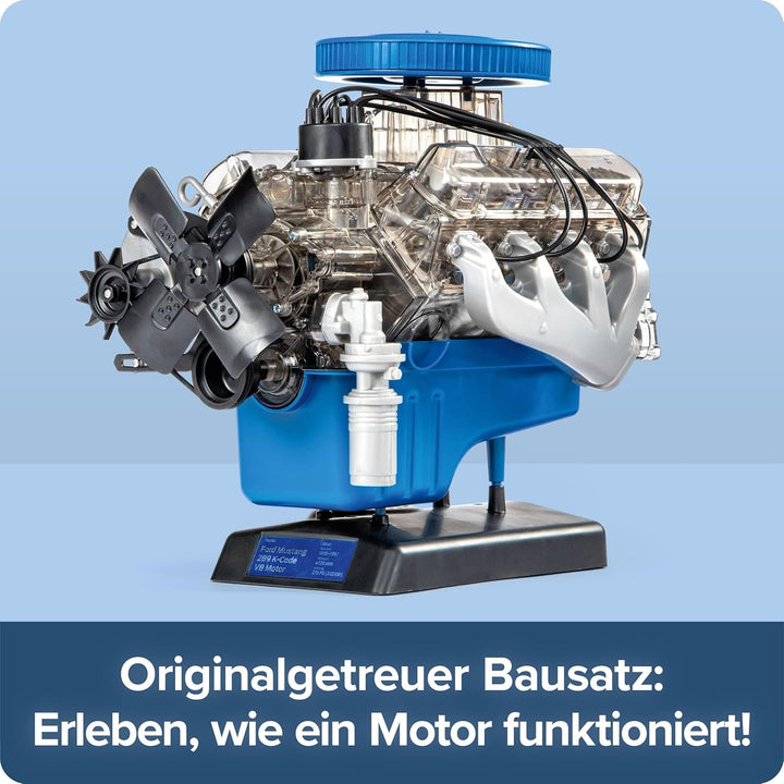 FRANZIS 67501 - Ford Mustang V8-Motor, originalgetreuer Motorbausatz im Massstab 1:4, inkl. Soundmod