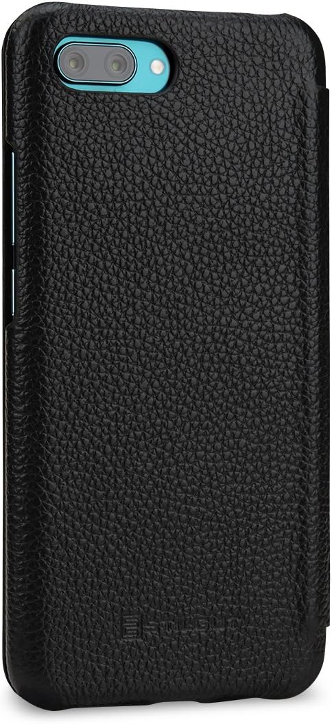 STILGUT Book Type Lederhülle kompatibel mit Huawei Honor 10. Seitlich klappbares Flip-Case aus Echtl