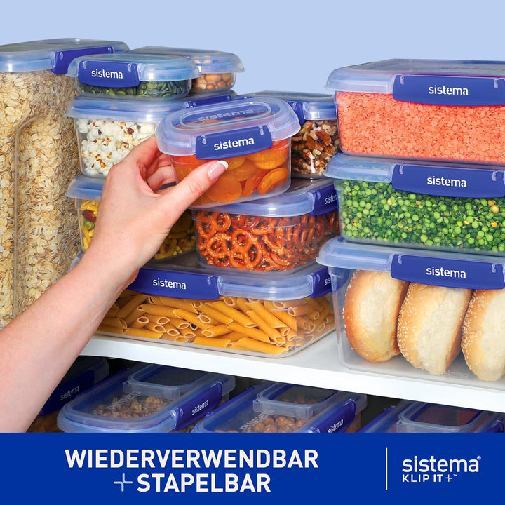 Sistema KLIP IT PLUS Frischhaltedose | 7,5 l rechteckig | stapelbare und luftdichte Vorratsdose mit