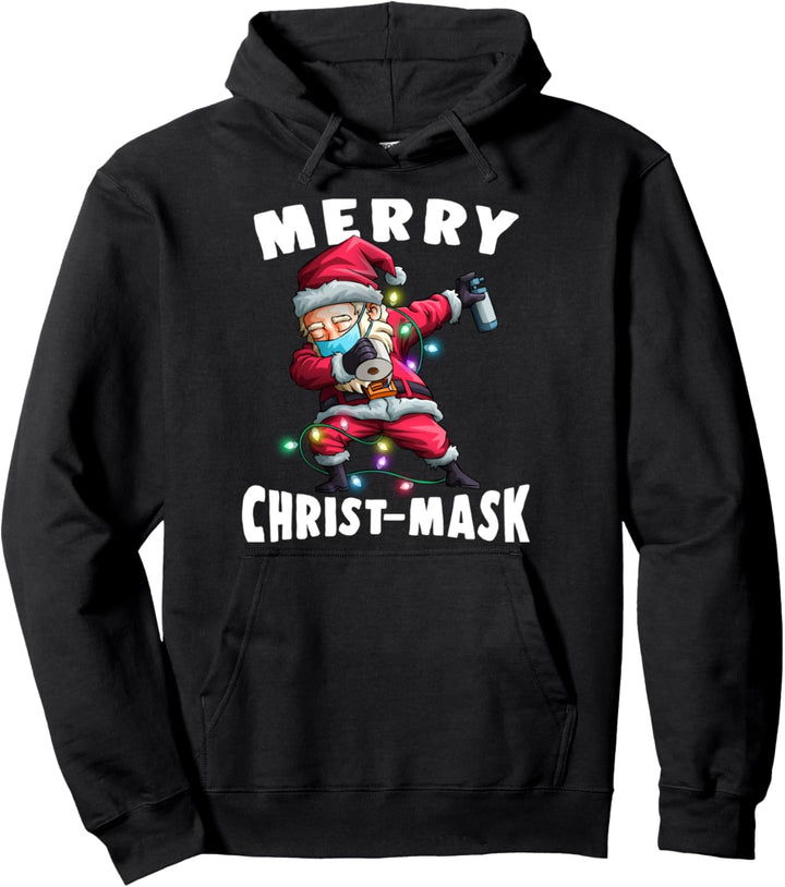 Tupfender Weihnachtsmann mit Maske Lustiges Weihnachten 2020 Pullover Hoodie