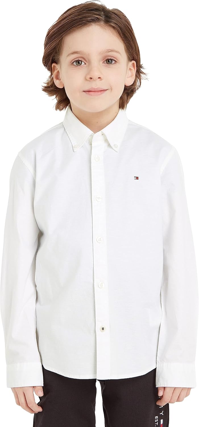 Tommy Hilfiger Jungen Hemd Oxford Stretch 12 Monate Weiss (White), 12 Monate Weiß (White)