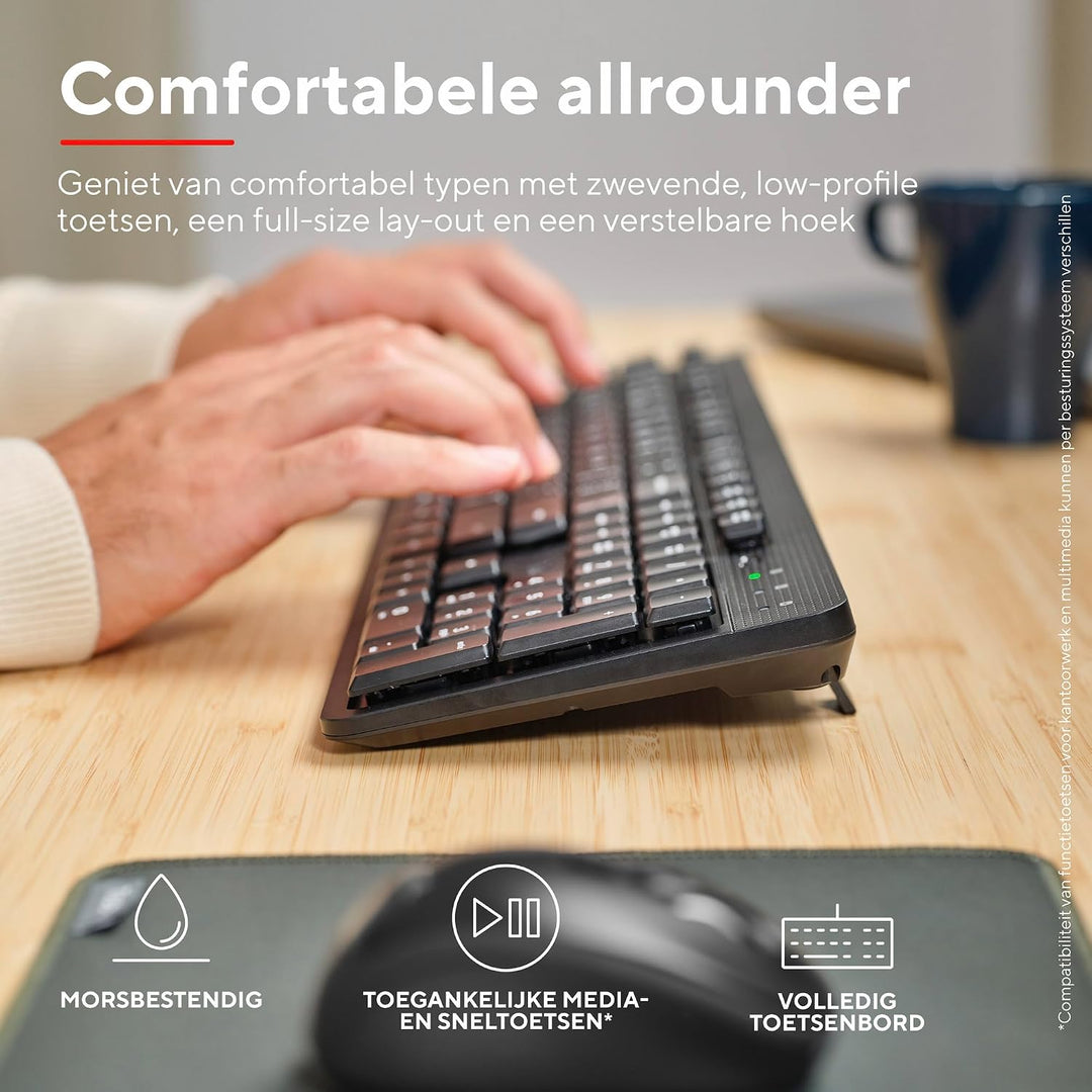 Trust ODY II Niederländisches Layout QWERTY Tastatur und Maus Set Kabellos