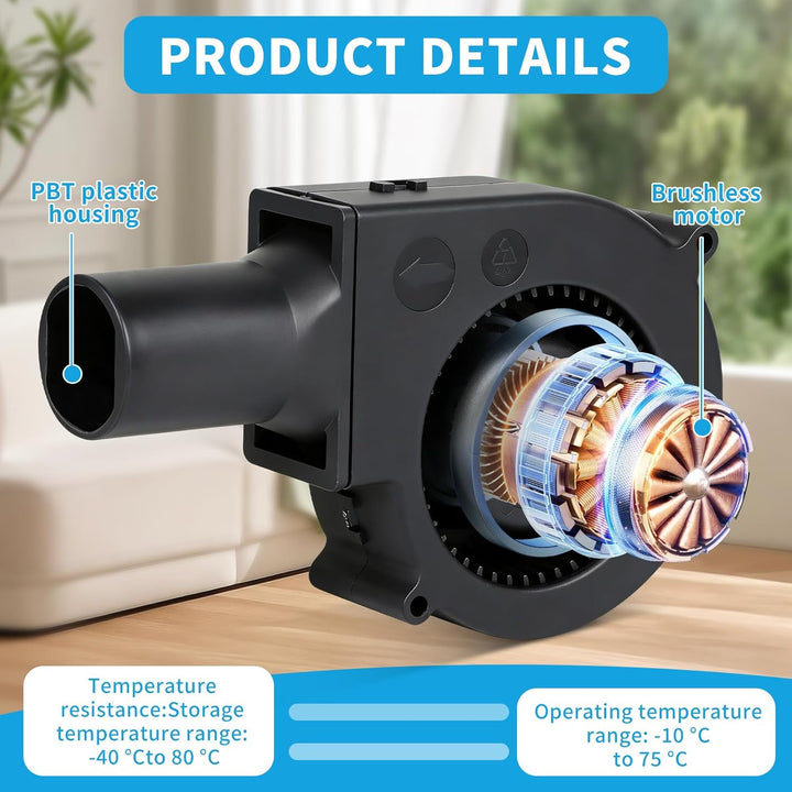 DBREAKS Radiallüfter 12V, Kühlung Lüfter mit Drehzahlregler für Haushaltsgeräte, 220V Klein Gebläse