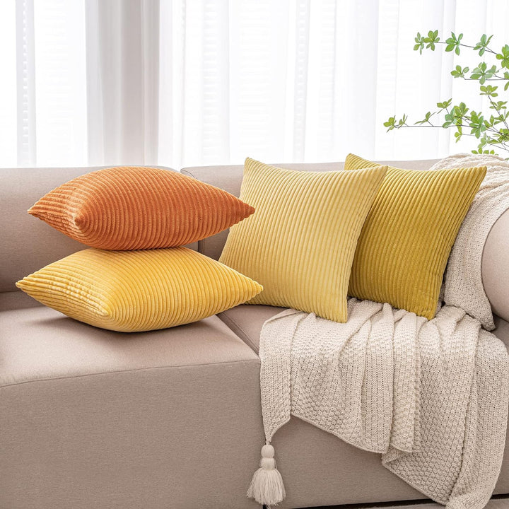MIULEE 4er Set Samt Kissenbezug Kissenhülle Kopfkissenbezug Dekorative Dekokissen Couchkissen Deko B