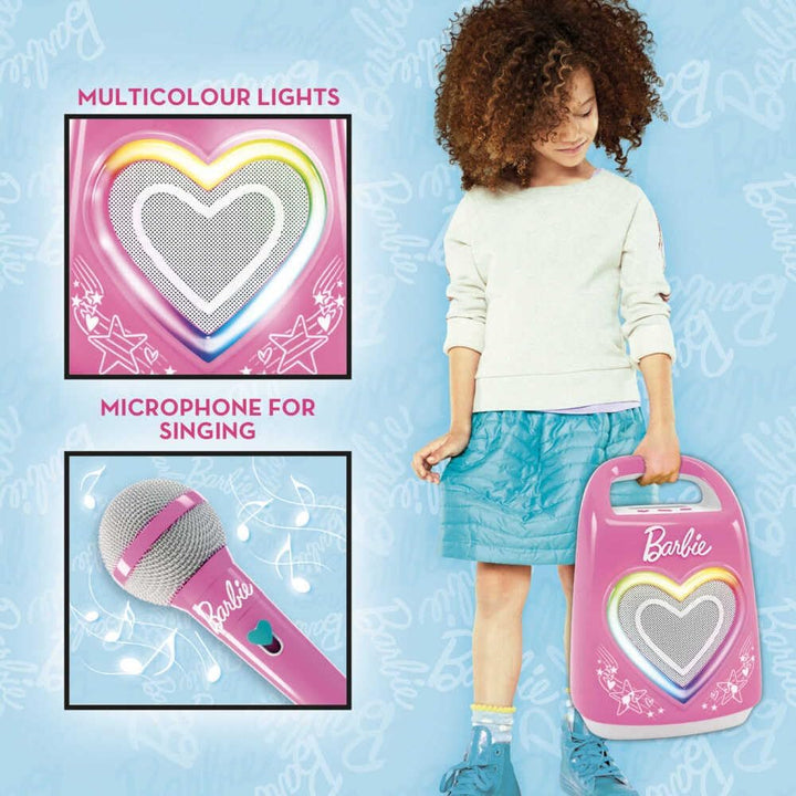 Lisciani - BARBIE PARTYMAKER High Tech Speaker & Microphone - Kinder Karaoke-Set - Mikrofon & Blueto