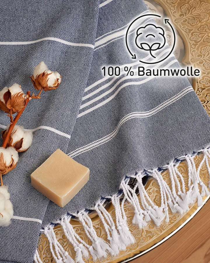 Fit-Flip Hamamtuch aus 100% Baumwolle – saugfähig und schnelltrocknend – türkisches Saunatuch, Stran