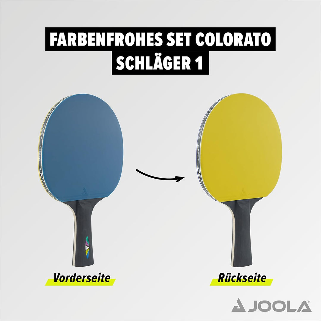 JOOLA Tischtennisschlaeger Set Bestehend aus 2 Tischtennisschläger + 8 Tischtennisbälle - Ideal für