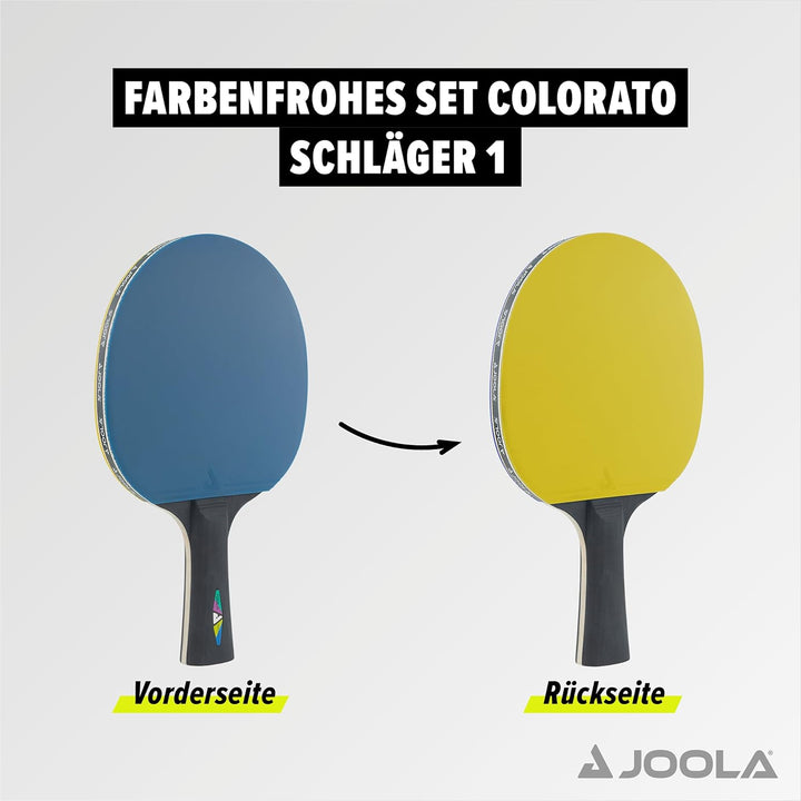 JOOLA Tischtennisschlaeger Set Bestehend aus 2 Tischtennisschläger + 8 Tischtennisbälle - Ideal für