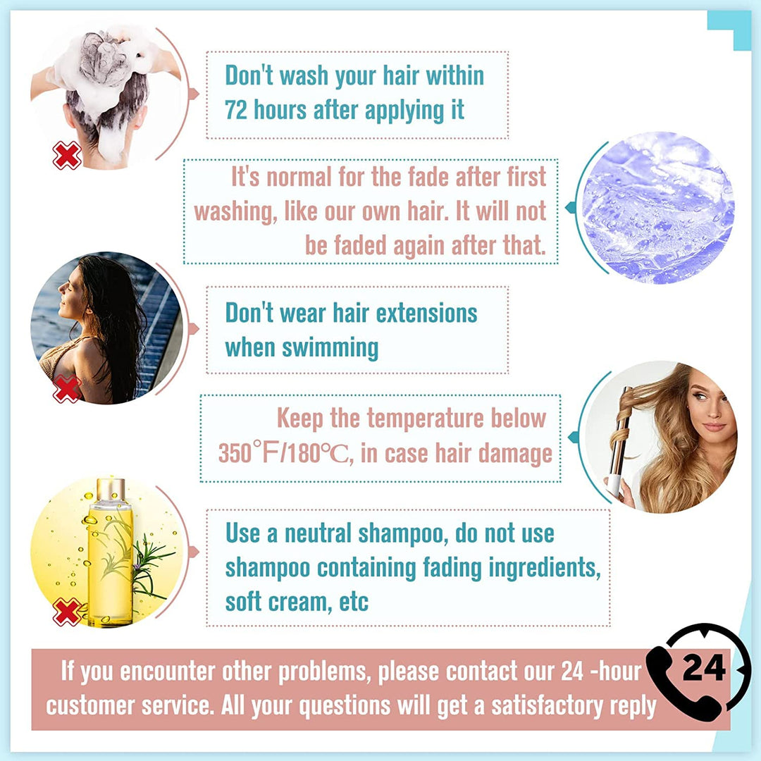 RUNATURE Clip Extensions Echthaar Hot Pink Natural Hair Extensions Clip in 50cm 5pcs Pink Haarverlän