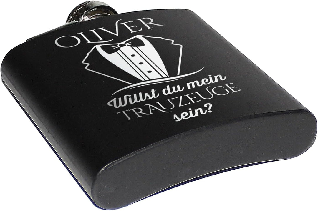 Willst du mein Trauzeuge sein? Personalisierter Flachmann für Trauzeuge als Geschenk. Trauzeuge frag