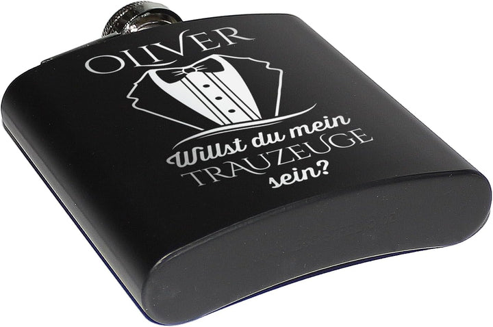 Willst du mein Trauzeuge sein? Personalisierter Flachmann für Trauzeuge als Geschenk. Trauzeuge frag