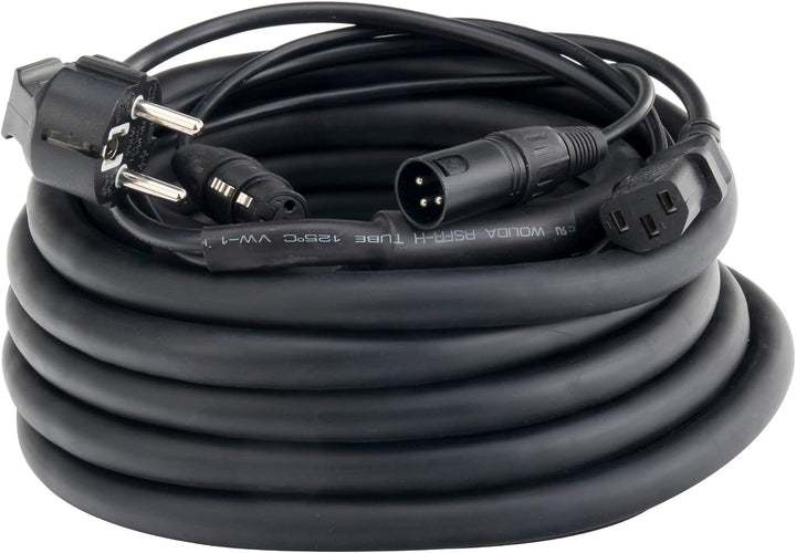 Pronomic Stage EUIECX-6 Hybridkabel Schukostecker auf Kaltgerätebuchse, XLR/XLR 6m (ideal zur Verkab
