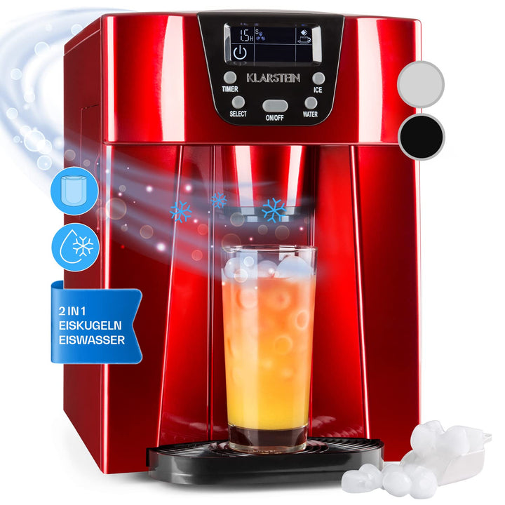 Klarstein Eiswürfelmaschine Klein, Ice Cube Maker, Schneller Eiswürfelbereiter, Eiswürfelgerät für E