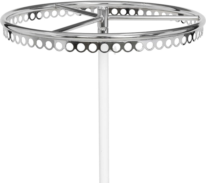 Rollbarer Rundständer Ringständer Kleiderständer höhenverstellbar stabiler 5 Stern Fuss weiss lackie