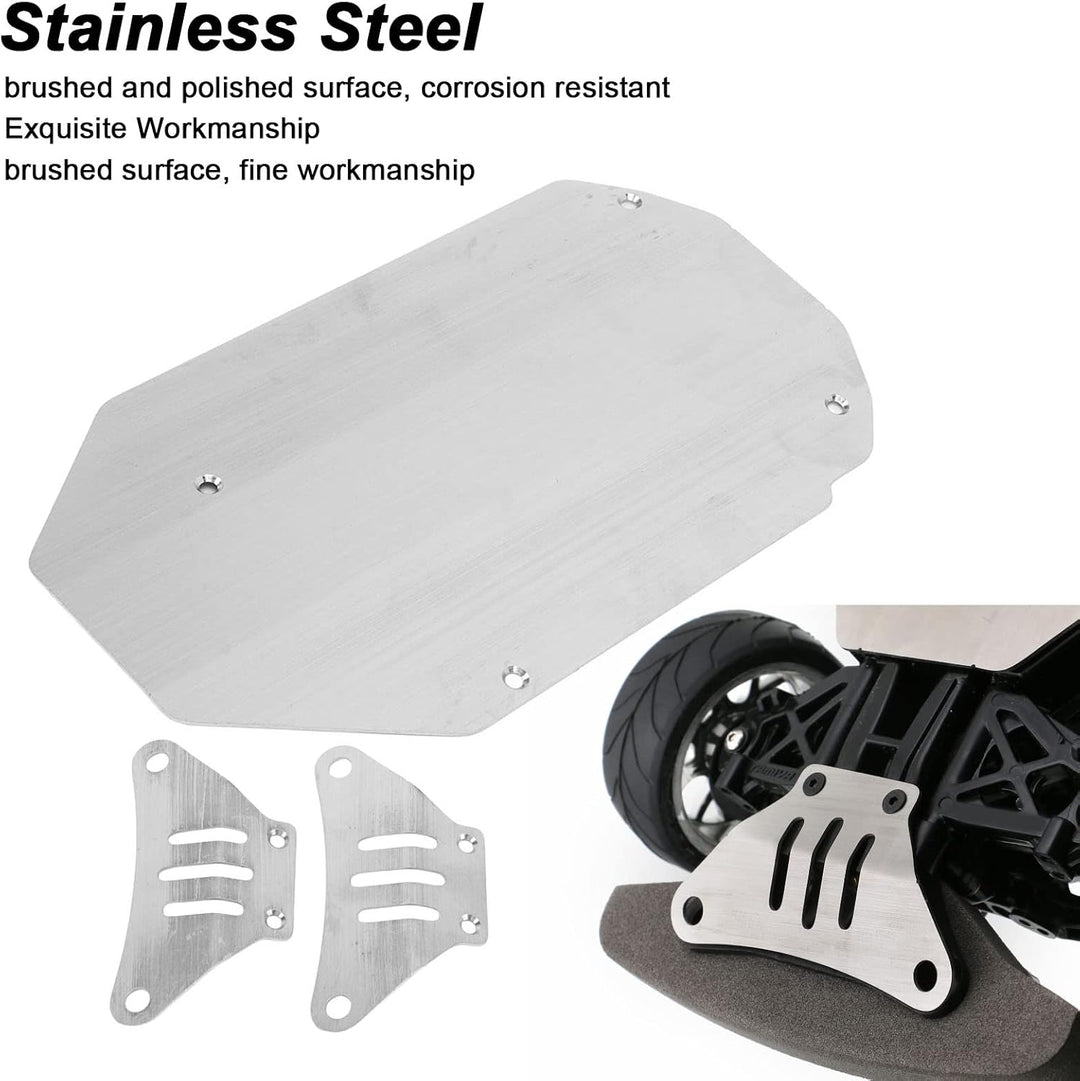 Sorandy Edelstahl Chassis Armor Set, 3 Stück RC Car Protector Guard Skid Plate für TT02 1/10 RC Car,