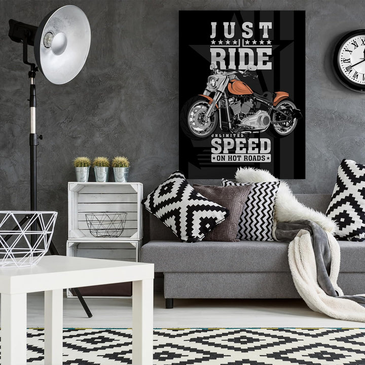 wandmotiv24 Leinwandbild Sport, 100x75cm, Hochformat, Motorrad, Deko, Bilder auf Leinwand, Wanddeko,