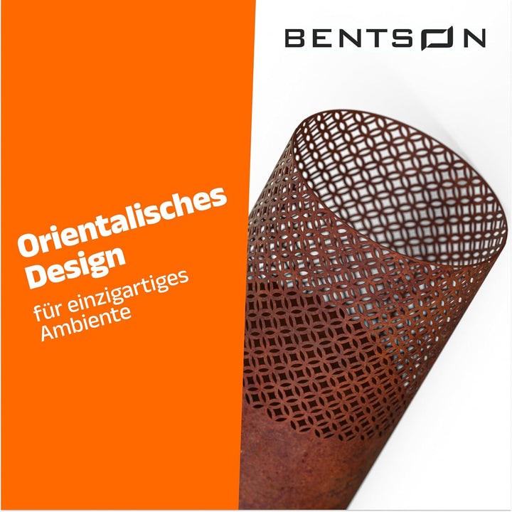 BENTSON Windlichtsäule I 2er Set I Deko-Säule für Garten im Rost Industrial Design I Windlicht für d