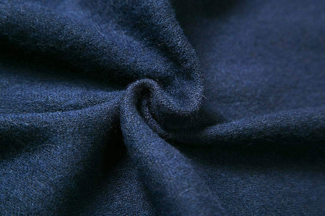 Shmily Girl - Damen Poncho Habe Gestrickt Überdimensionalen Decke Kap-Schal Navy Blue 2, Navy Blue 2