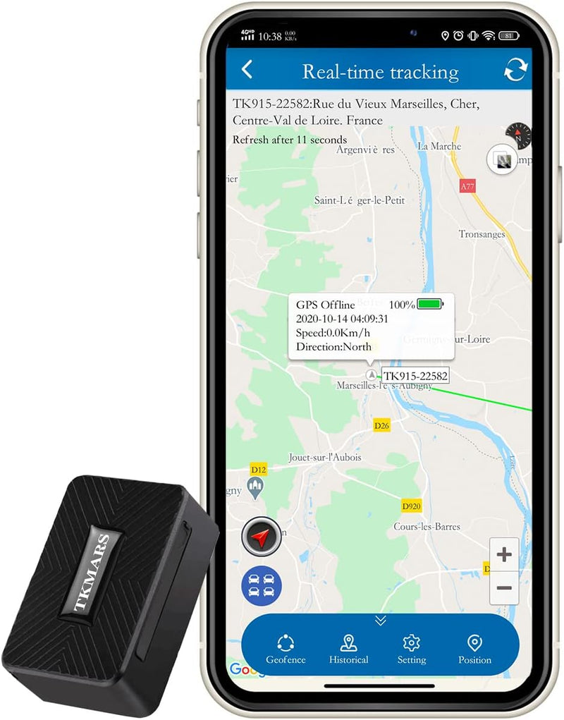 TKMARS TK913 Klein GPS Tracker, 1500mAh magnetisch wasserdicht, Mini Echtzeit-Ortungsgerät Peilsende