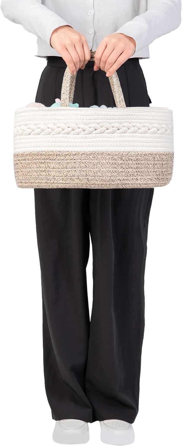 YeaYee Baby Windel Caddy Organizer，Multifunktionale Aufbewahrungsbox für Windeln， mit wechselbaren F