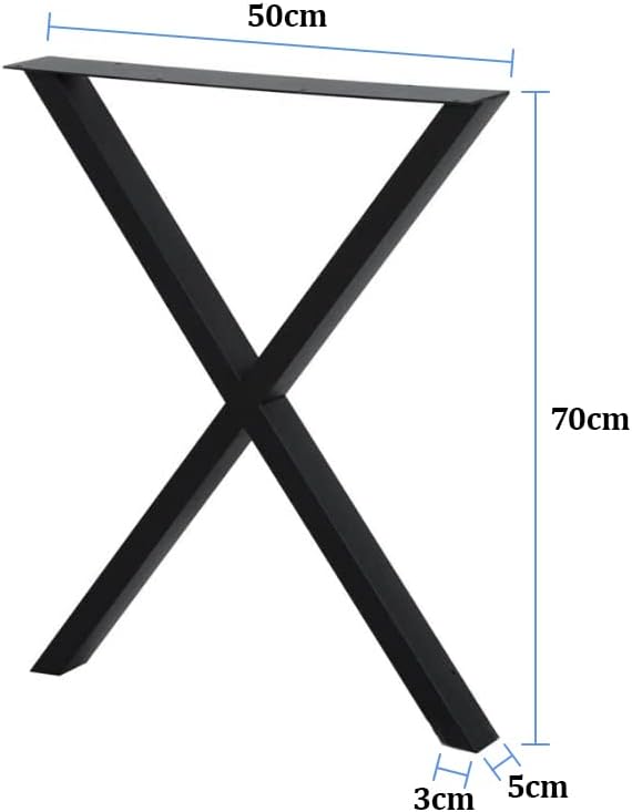 Fayelong Tischbeine aus Stahl, Tischgestell X-Form Metall Schwarz Tischkufen, 71,1 x 50,8 cm, Esstis