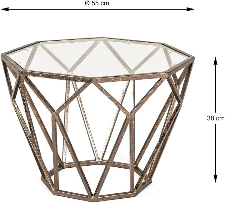 HAKU Möbel Beistelltisch, Metall, bronze, B 55 x T 55 x H 38 cm 55 x 55 x 38 Bronze, 55 x 55 x 38 Br